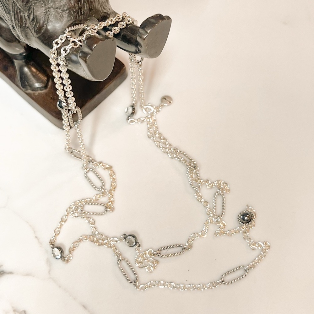 ALFANI | Signed Silver Link Chain Necklace | Elegant Statement | OS - Picture 2 of 3